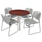 Regency Kee Round Table & Chair Set, Wood, Metal, Polypropylene Top TB36RNDCHBPCM44GY - alternate 1